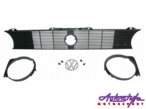 VW Golf Mk1 Centre/Outer Grille Pieces with Badge -0